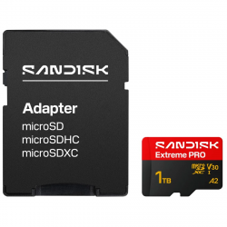 MicroSDXC Extreme PRO 1TB (UHS-I, R250MB/s / W170MB/s, 5K, 4K UHD) + Ad