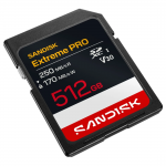 SDXC Extreme PRO 512GB (UHS-I, V30, U3, R250 MB/s / W170MB/s, 4K UHD) SDXC Extreme PRO 512GB (UHS-I, V30, U3, R250 MB/s / W170MB/s, 4K UHD)