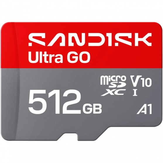 MicroSDXC Ultra GO 512GB (UHS-I, V10, U1, C10, A1, R190 MB/s, Full Video HD MicroSDXC Ultra GO 512GB (UHS-I, V10, U1, C10, A1, R190 MB/s, Full Video HD