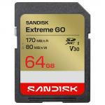 SDXC Extreme GO 64GB (UHS-1, R 170MB/s / W80MB/s, 4K)