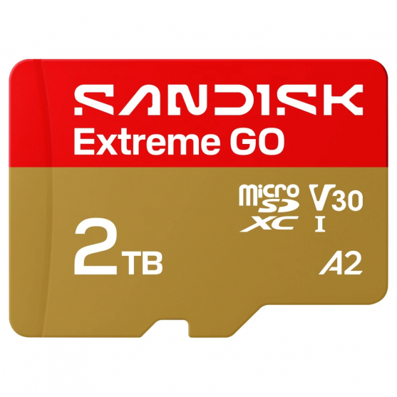 MicroSDXC Extreme GO 2TB (UHS-I, R240MB/s / W160MB/s, 5K) MicroSDXC Extreme GO 2TB (UHS-I, R240MB/s / W160MB/s, 5K)