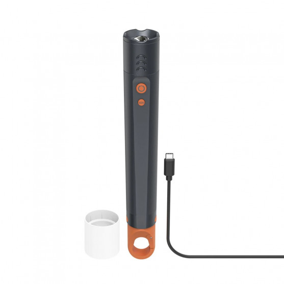 LED baterka FLX1200‑C, nabíjateľná, hliník, 4 režimy + SOS