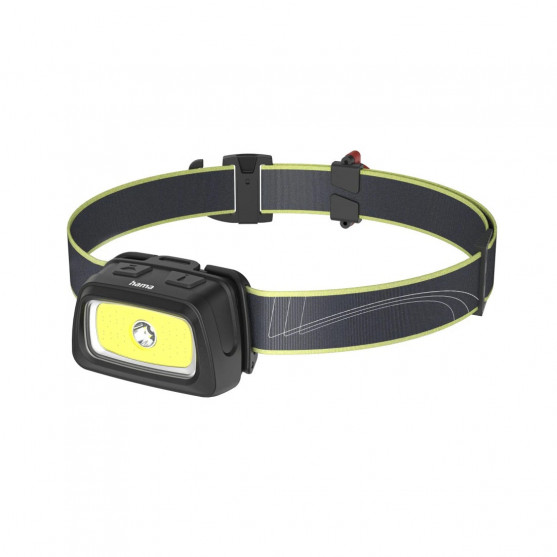 LED čelovka HL350, COB, batérie, výstražné svetlo, píšťalka