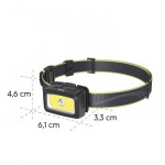 LED čelovka HL350, COB, batérie, výstražné svetlo, píšťalka