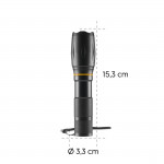 LED baterka W200, batérie, zoom, COB, hliník, 3 režimy