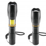 LED baterka W200, batérie, zoom, COB, hliník, 3 režimy