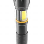 LED baterka W200, batérie, zoom, COB, hliník, 3 režimy