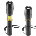 LED baterka W200, batérie, zoom, COB, hliník, 3 režimy
