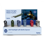 “FL4” LED Torch, with Batteries, Snap Hook, Beer Opener, 24 Pcs/Disp.