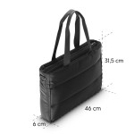 Quilt taška na notebook, shopper, do 41 cm (16,2), čierna