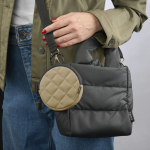 Headph. Bag for In-Ear and Accessories, Snap Hook, Round, Organiser, beige
