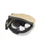 Headph. Bag for In-Ear and Accessories, Snap Hook, Round, Organiser, beige