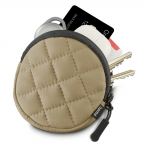 Headph. Bag for In-Ear and Accessories, Snap Hook, Round, Organiser, beige