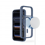 Ochranný kryt Frame Protect pre iPhone 17 Pro, magnetický, priehl., modrý