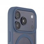 Ochranný kryt Frame Protect pre iPhone 17 Pro, magnetický, priehl., modrý