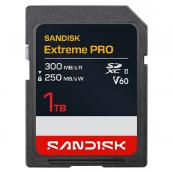 SDXC Extreme PRO 1TB (UHS-II, V60, U3, C10, R300 MB/s /W250 MB/s, 6K)