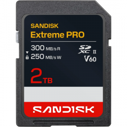 SDXC Extreme PRO 2TB (UHS-II, V60, U3, C10, R300 MB/s /W250 MB/s, 6K)