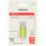 Hama FlashPen Laeta, USB 2.0, 64 GB, zelený