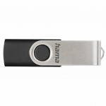 Hama USB 2.0 Flash Drive Rotate, 64 GB, 15 MB/s, čierna/strieborná