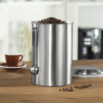 Xavax dóza na 1 kg zrnkovej kávy, alebo iné potraviny, s odmerkou, vzduchotesná, ušľachtilá oceľ