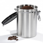 Xavax dóza na 1 kg mletej kávy, alebo iné potraviny, vzduchotesná, ušľachtilá oceľ, strieborná