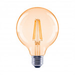 Xavax LED Filament žiarovka, E27, 680 lm (nahrádza 52 W), dizajn G95, teplá biela, jantárová farba