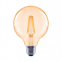 Xavax LED Filament žiarovka, E27, 680 lm (nahrádza 52 W), dizajn G95, teplá biela, jantárová farba