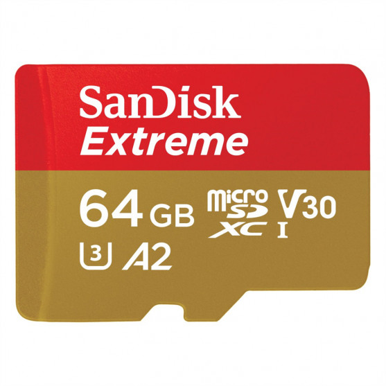 SanDisk Extreme microSDXC card for Mobile Gaming 64 GB 170 MB/s and 80 MB/s , A2 C10 V30 UHS-I U3