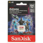 SanDisk Extreme microSDXC card for Mobile Gaming 64 GB 170 MB/s and 80 MB/s , A2 C10 V30 UHS-I U3
