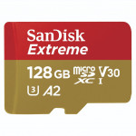 SanDisk Extreme microSDXC card for Mobile Gaming 128 GB 190 MB/s and 90 MB/s, A2 C10 V30 UHS-I U3