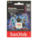 SanDisk Extreme microSDXC card for Mobile Gaming 128 GB 190 MB/s and 90 MB/s, A2 C10 V30 UHS-I U3