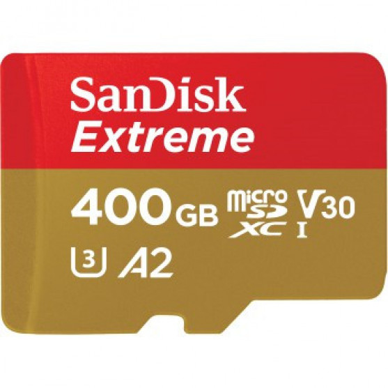 SanDisk Extreme microSDXC 400 GB + SD Adapter 190 MB/s and 130 MB/s  A2 C10 V30 UHS-I U3