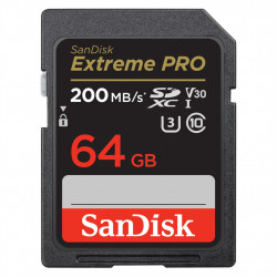 SanDisk Extreme PRO 64 GB SDXC Memory Card 200 MB/s and 90 MB/s, UHS-I, Class 10, U3, V30