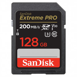 SanDisk Extreme PRO 128 GB SDXC Memory Card 200 MB/s and 90 MB/s, UHS-I, Class 10, U3, V30