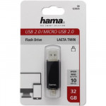 Hama flashPen Laeta Twin 32 GB 10 MB/s, šedý