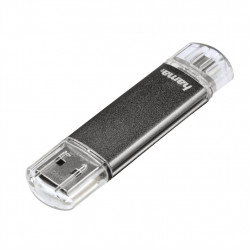 Hama flashPen Leata Twin, USB 2.0, 64 GB, 10 MB/s, šedý