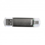 Hama laeta Twin FlashPen, USB 2.0, 64 GB, 10 MB/s, šedý
