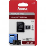 Hama microSDHC 32 GB Class 10 UHS-I 80 MB/s + Adapter/Mobile