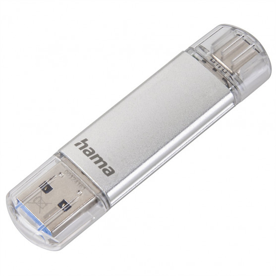 Hama Flash Pen Laeta, USB-C/USB-A 3.1, 64 GB, 40 MB/s, strieborný