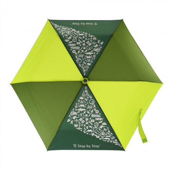 Detský skladací dáždnik s reflexnými obrázkami, Lime