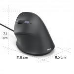 Hama vertikálna ergonomická káblová myš ECM-500L, pre ľavákov, čierna