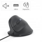 Hama vertikálna ergonomická káblová myš ECM-500L, pre ľavákov, čierna