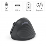 Hama vertikálna ergonomická bezdrôtová myš EWM-500R, pre pravákov, čierna