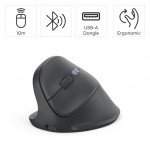 Hama vertikálna ergonomická bezdrôtová myš EWM-600L, pre ľavákov, nabíjacia, čierna