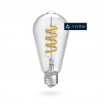 Hama SMART WiFi LED žiarovka, Matter, E27, retro, ST64 Filament, RGBW, stmievateľná, appka