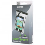 Hama Finest Sports, outdoorové puzdro, XXL (5,5/15,8x8 cm), IPX8, priehľadné/čierne