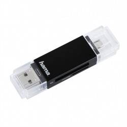 Hama USB 2.0 OTG čítačka kariet Basic, SD/microSD, čierna