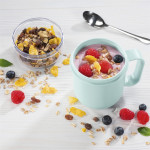 Xavax To Go nádoba na jogurt/müsli/cereálie, 500+200 ml, s uškom, pastelová modrá/šedá