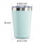 Xavax To Go, tepelnoizolačný pohár s otvorom na pitie, 270 ml, pastelový modrý
