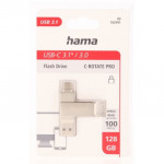 Hama USB flash disk C- Rotate Pro, USB-C 3.1, 128 GB, 100 MB/s